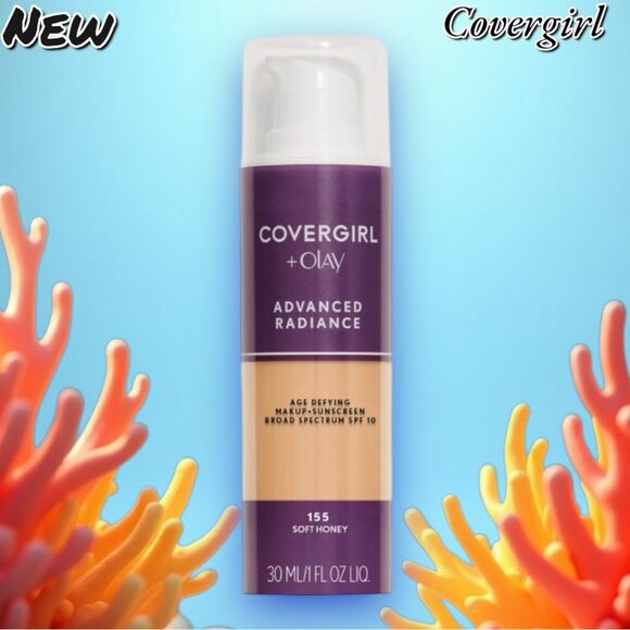 NEW Covergirl + Olay Advanced Radiance Liquid Foundation – 155 Soft Honey - Picture 1 of 5